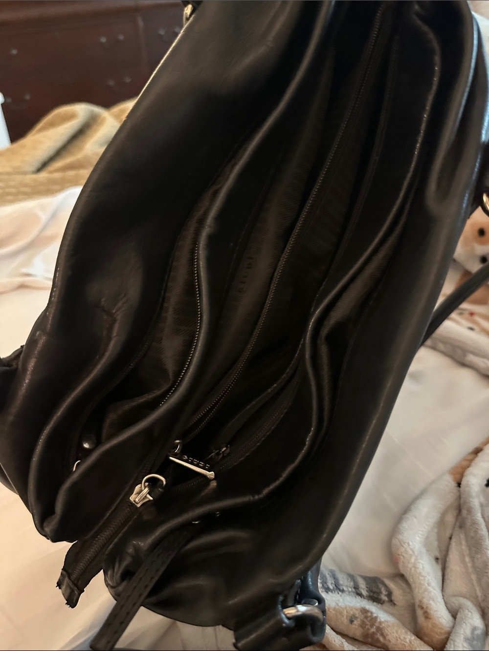 GIUDI Italy Black Leather Handbag/Tote - Picture 10 of 12